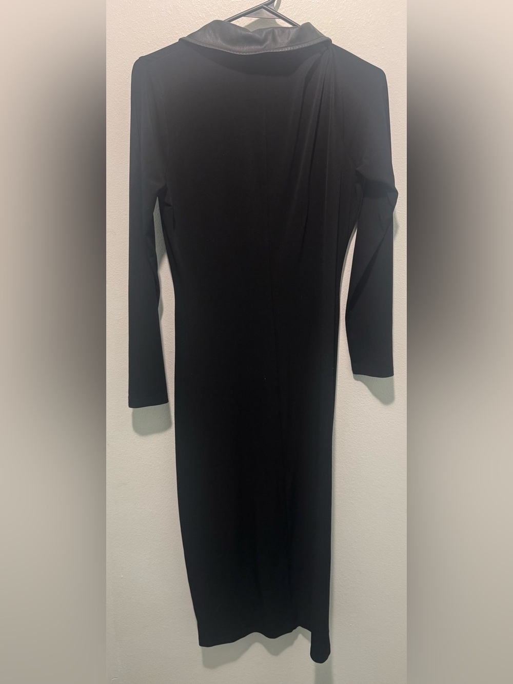 Michael Kors Button-Front Midi Shirt Dress with Faux Leather Trim - Picture 6 of 9
